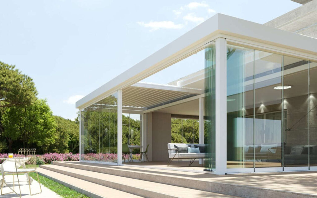 pergola bioclimatica chirenti con vepa - vetrata panoramica
